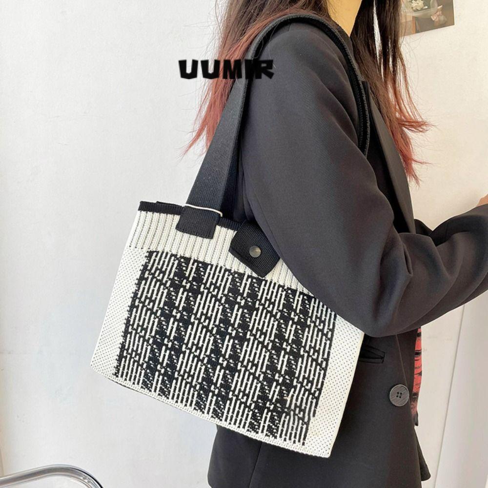 UUMIR Túi Xách Đan Len Sức Chứa Lớn Có Thể Tái Sử Dụng Nhiều Màu Sắc Thời Trang Cho Nữ