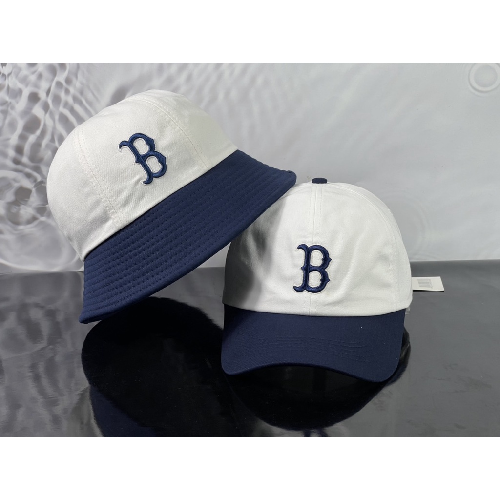 Nón cặp - Nón couple - Mũ cặp thêu chữ B trắng xanh  cho các cặp đôi thời trang