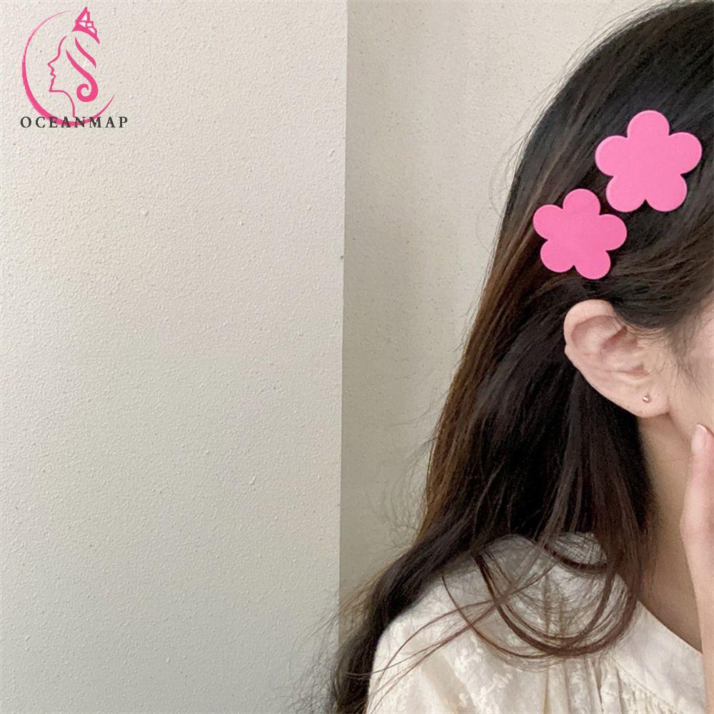 Kẹp Tóc Bb Hình Bông Hoa Bằng Kim Loại Màu Sắc Ngọt Ngào Cho Bé Gái / Trẻ Em