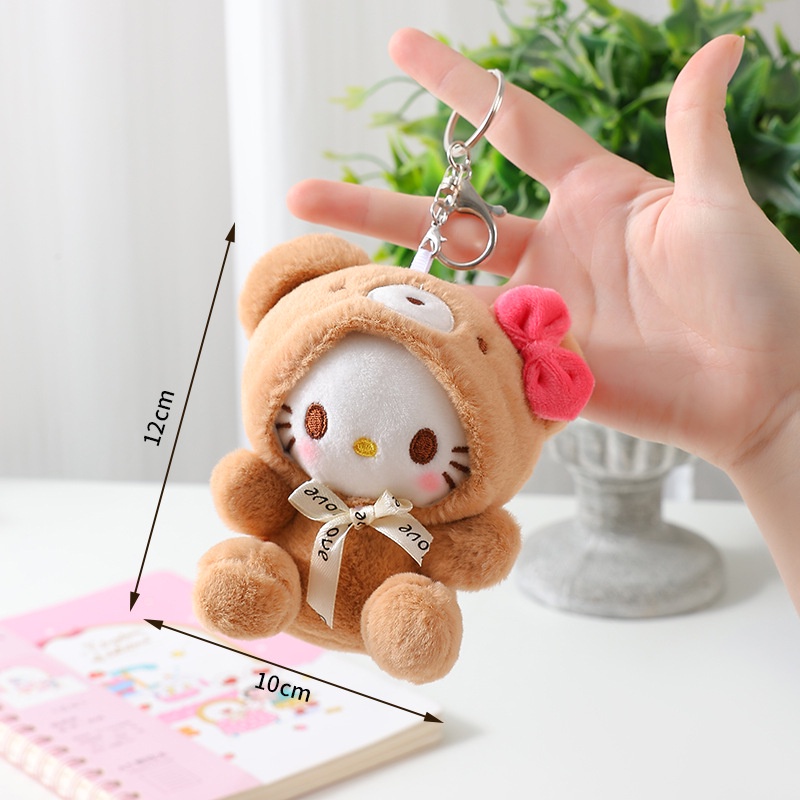 Xilan Móc Khóa Hình Chú Chó Cinnamon Nhồi Bông Dễ Thương Dùng Làm Quà Tặng Sinh Nhật