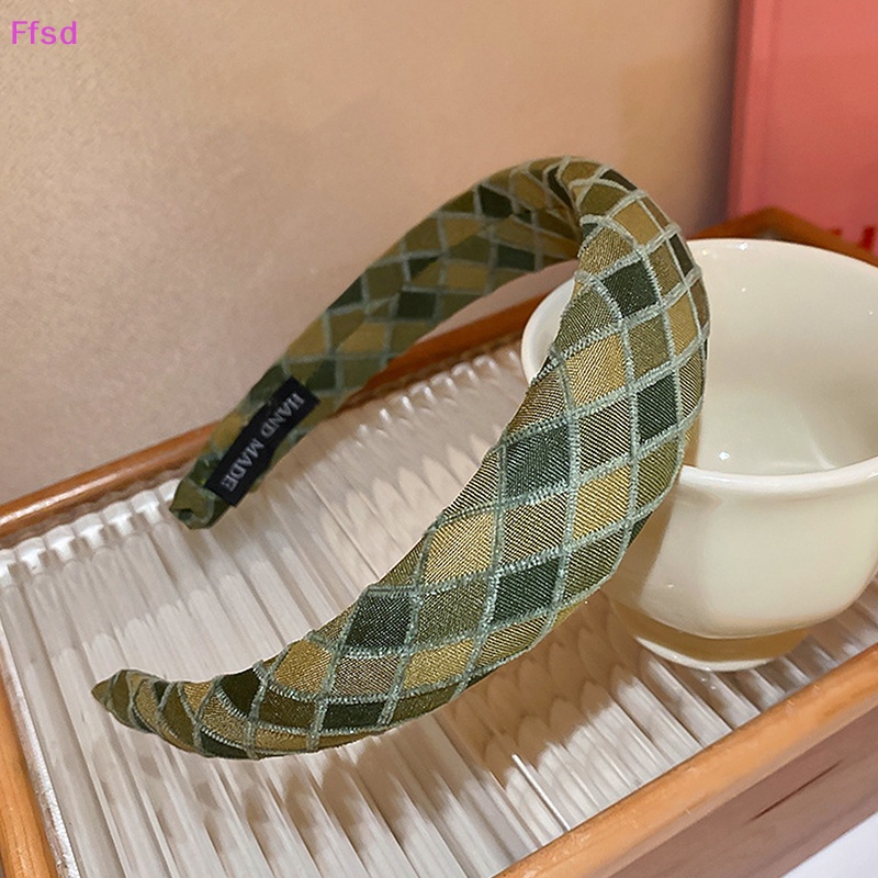 {Ffsd} Băng Đô Cài Tóc Bằng Xốp Kẻ Sọc Caro Bằng Vải Thời Trang Thông Thường Đa Năng Dành Cho Bạn Nữ * Hàng Bán Chạy