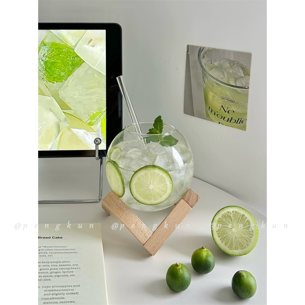 Cốc Thủy Tinh Uống Rượu / Cà Phê Cảm Giác Chạm Cao Thiết Kế Niche Phong Cách ins Mùa Hè Cho Nữ