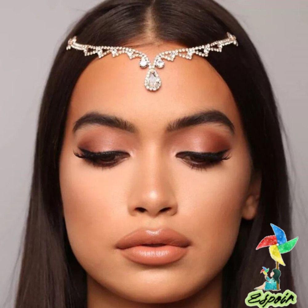 ESPO Băng Đô Cài Tóc Đính Đá Toàn Diện Cho Cô Dâu