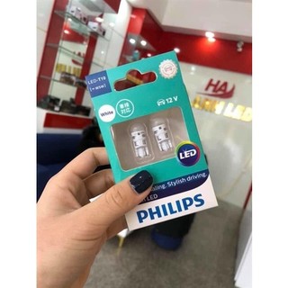 Bóng đèn led chân T10 lắp xe ô tô