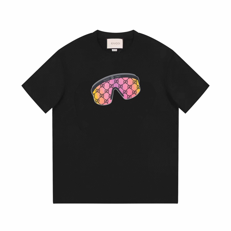 Áo Thun Tay Ngắn Cổ Tròn In Hình Mắt Kính Đôi Chữ G66 Thời Trang Unisex