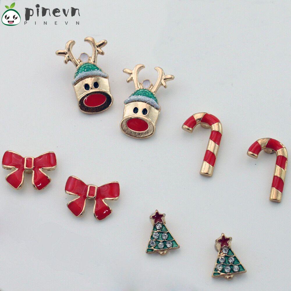 PINEVN Set 4 Bông Tai Nơ Đính Đá Thời Trang