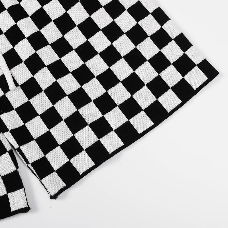 Hàng Mới Về Quần Short Dệt Kim Kẻ Sọc Caro Cổ Điển Thời Trang L666V-5 / 4 Cho Nam Và Nữ