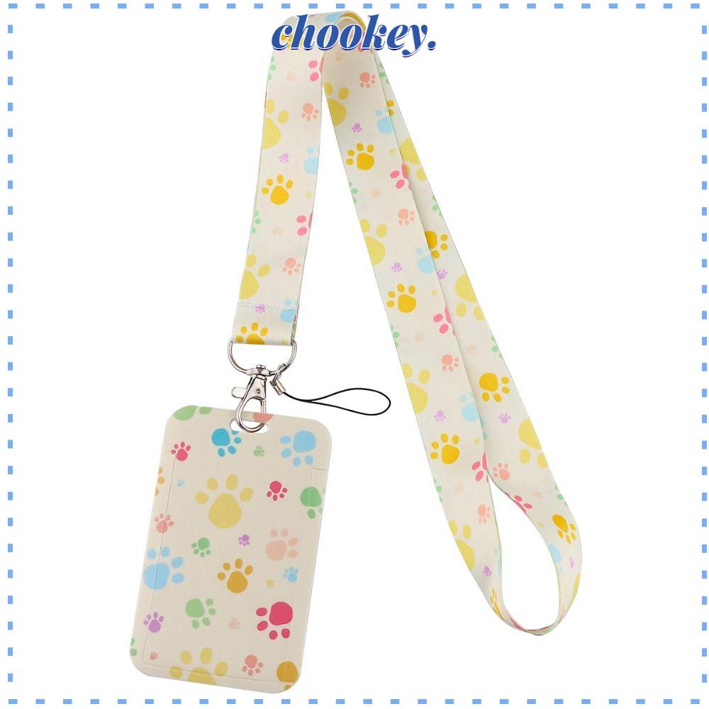 CHOOKEY Dây Đeo Thẻ ID / Huy Hiệu Hình Dấu Chân Dacron Nhiều Màu Tiện Dụng Cho Văn Phòng
