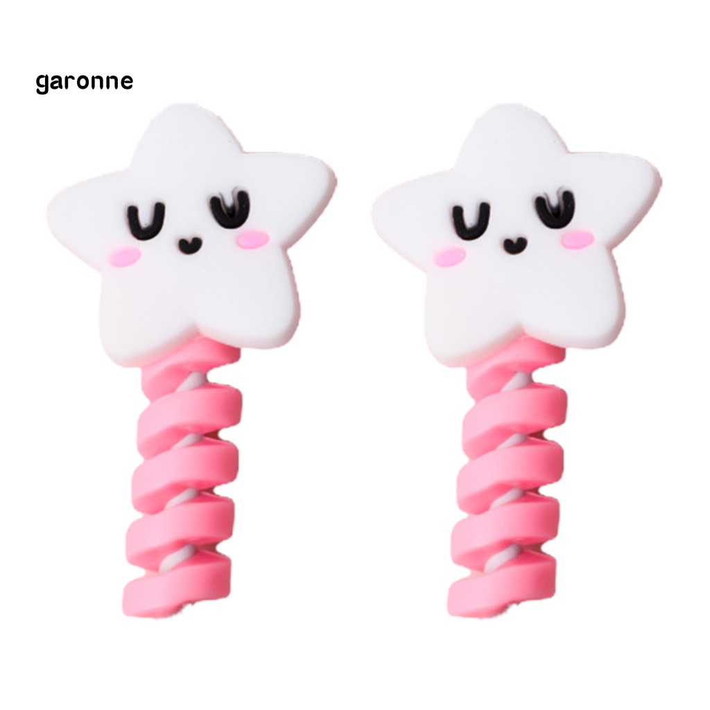 Set 2 Phụ Kiện Bảo Vệ Dây Cáp Sạc USB Hình Gấu Hoạt Hình Dễ Thương