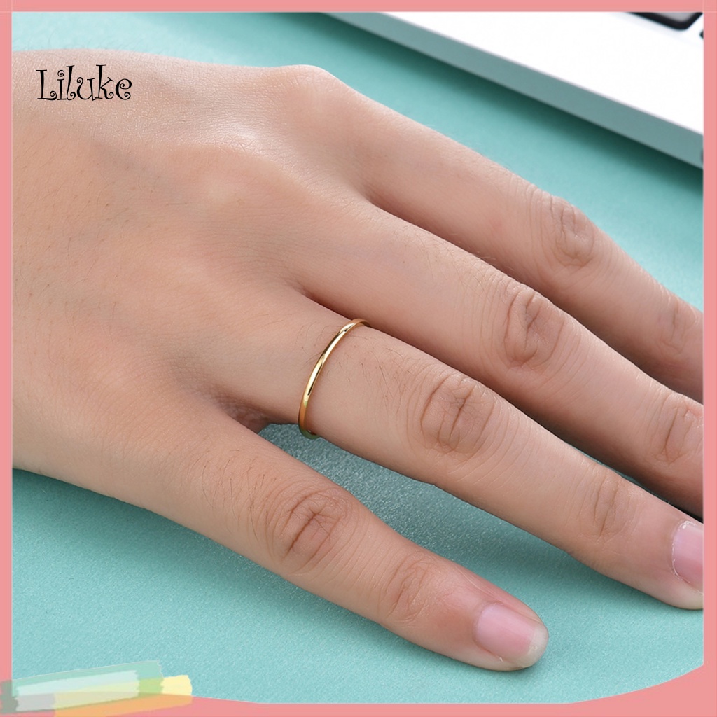 Nhẫn Thép Titan Trang Trí Kim Tuyến Bắt Mắt Đơn Giản Dễ Phối Đồ Cho Cặp Đôi