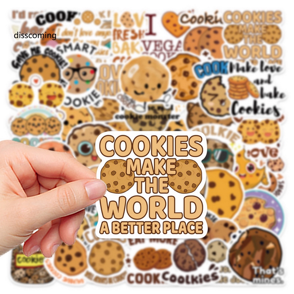 Áo Thun In Hình SL SL SL Thời Trang Năng Động| Bộ 50 Miếng Dán Chống Thấm Nước Hình Bánh Quy Hoạt Hình Trang Trí Sổ Tay / Điện Thoại /