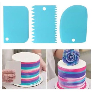 New 3pcs Icing Cake smoothing Smoother Scraper smooth Comb Baking Cutting Tool