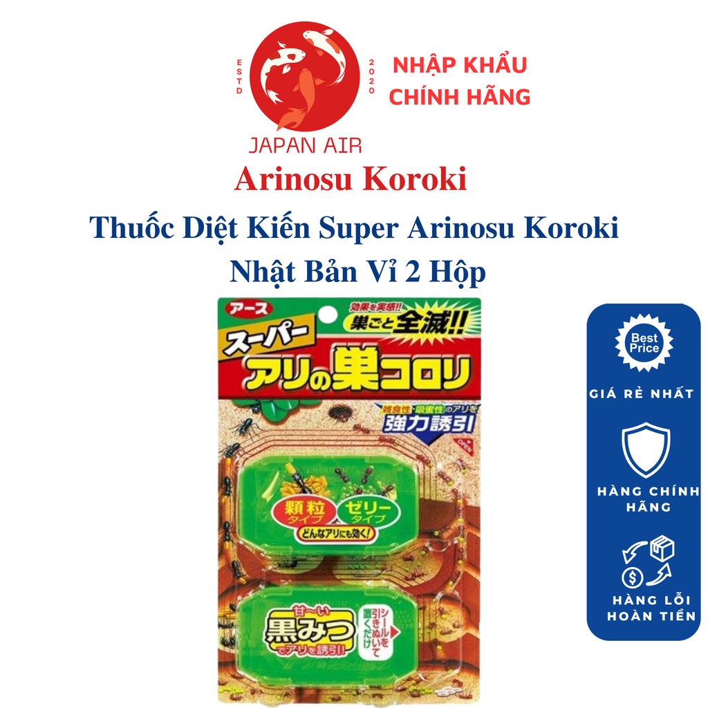 Thuốc Diệt Kiến Super Arinosu Koroki Nhật Bản Vỉ 2 Hộp