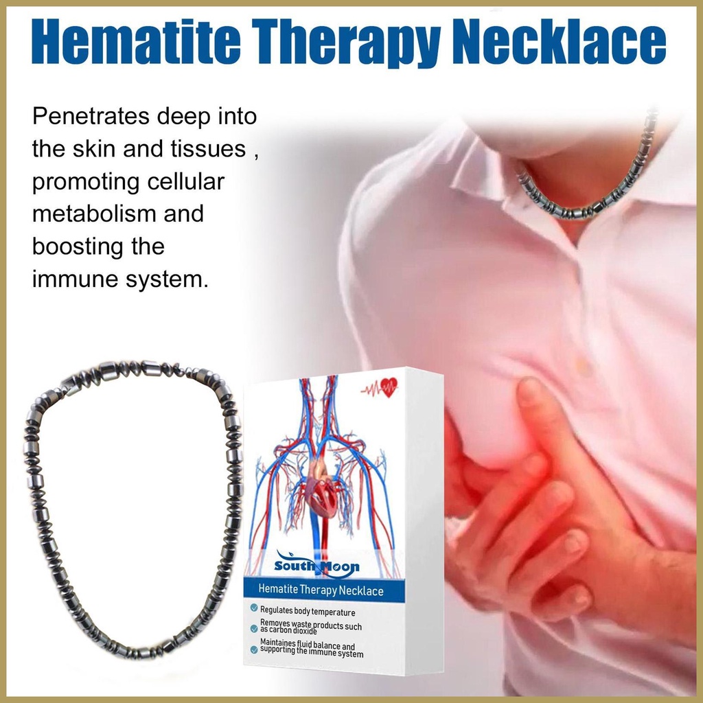 Vòng cổ Đá Hematite Phong Cách Punk Hip Hop Cho Nam