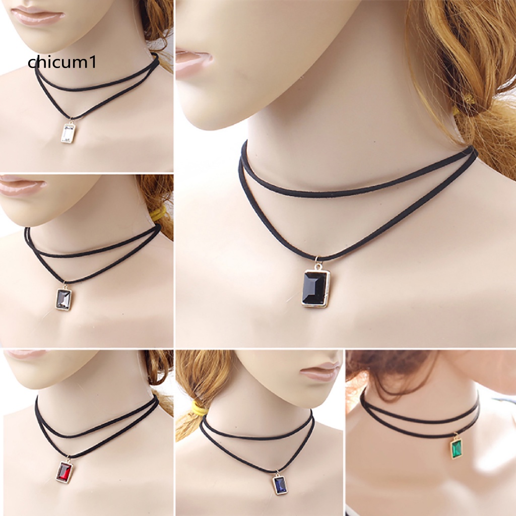Vòng Cổ Choker Dây Đôi Bằng Nhung Đen Siêu Bền Thời Trang Dự Tiệc