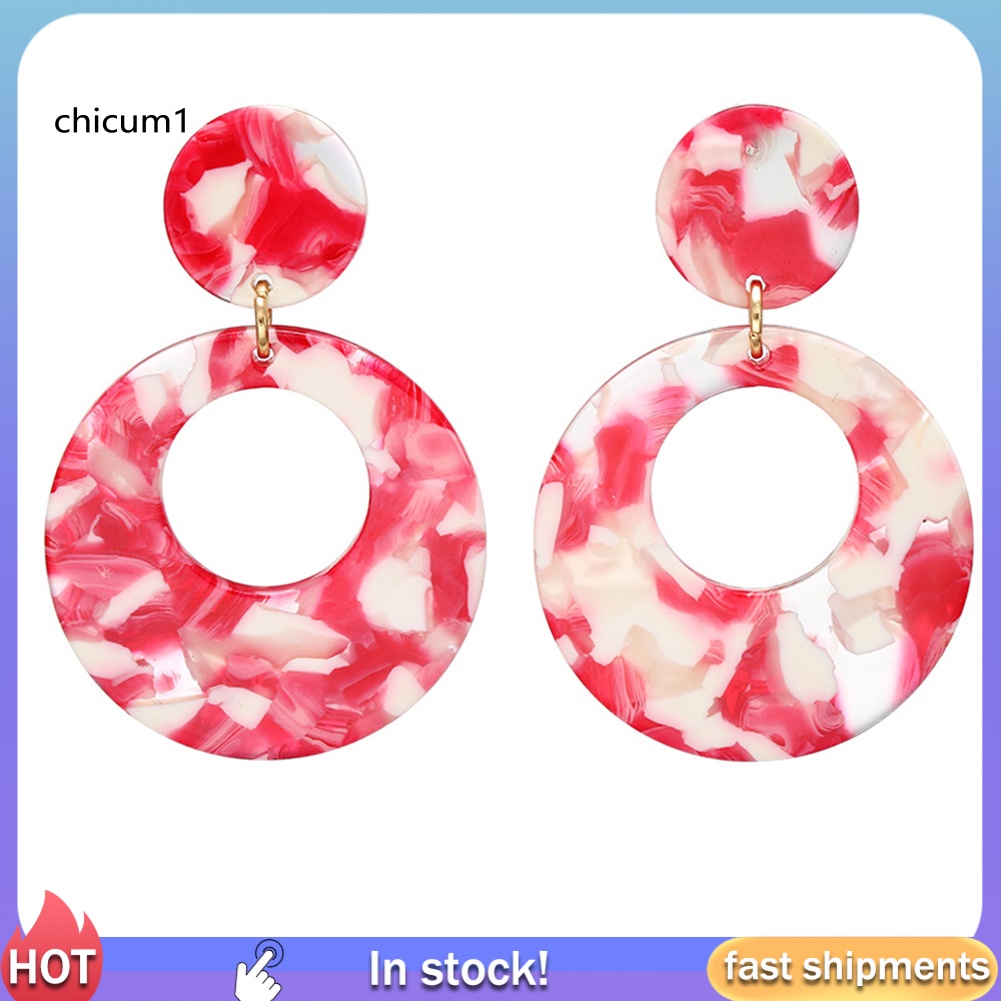 Khuyên Tai Hình Tròn Rỗng Phong Cách Vintage Cho Nữ