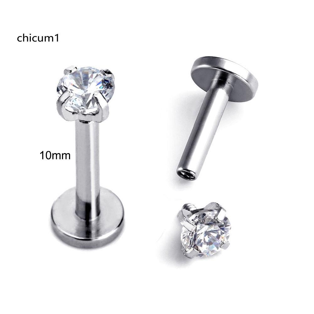 1 Khuyên Xỏ Môi / Tai / Mũi Đính Đá Zirconia Thời Trang Unisex