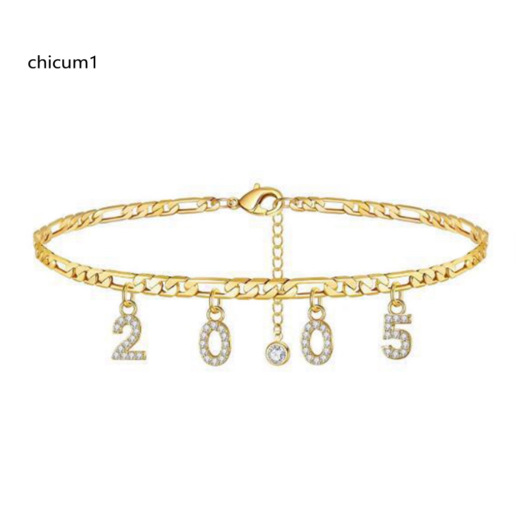 Vòng Đeo Tay Sinh Nhật Số 1997-2005 Có Thể Điều Chỉnh Kích Cỡ