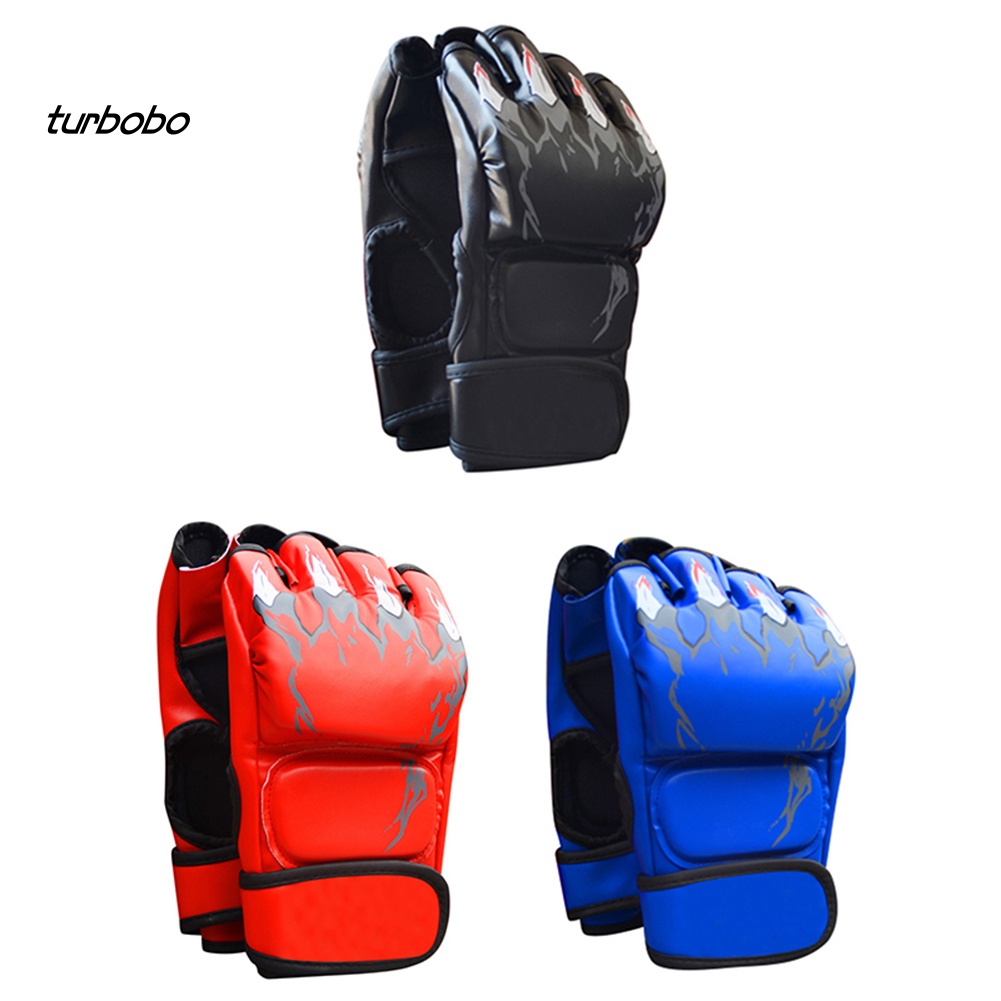 Găng Tay Đấm Bốc Da Giả Hở Ngón Cho Người Lớn