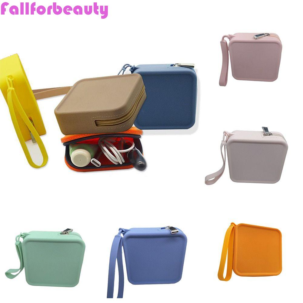 FALLFORBEAUTY Ví Silicone Hình Vuông Đựng Tiền Xu / Khăn Ăn / Mỹ Phẩm Tiện Lợi Cho Nam