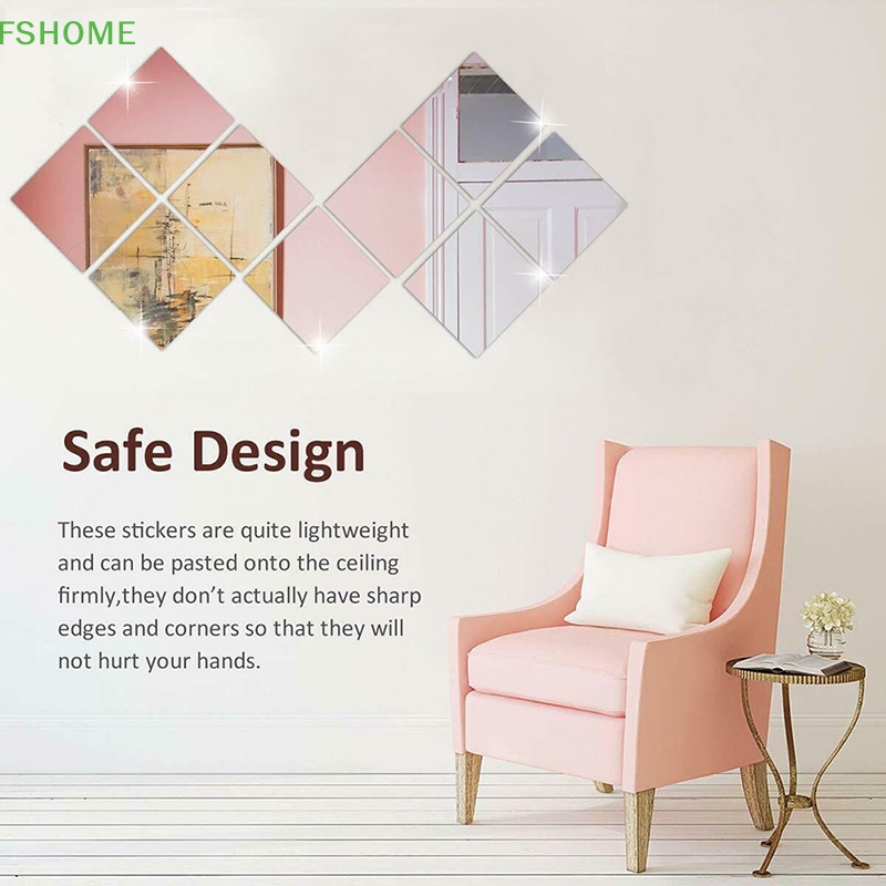 16 Miếng Dán Tráng Gương Trang Trí Nhà Cửa