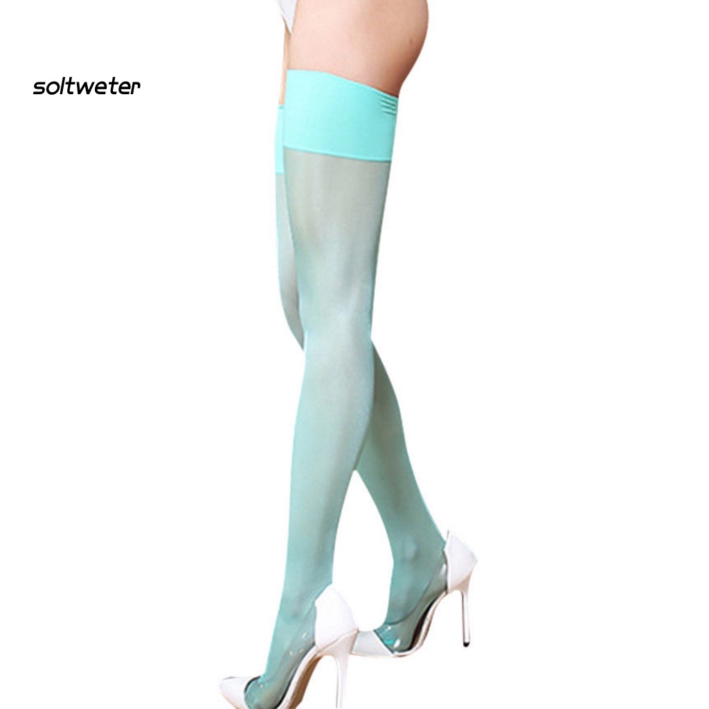 1 Đôi Tất Chân Nylon Dài Co Giãn Thoáng Khí Cho Nữ