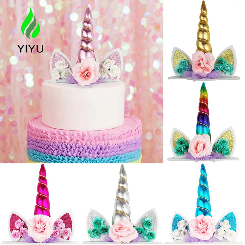 YIYU Phụ Kiện Trang Trí Bánh Kem Hình Kỳ Lân Dễ Thương Cho Bé