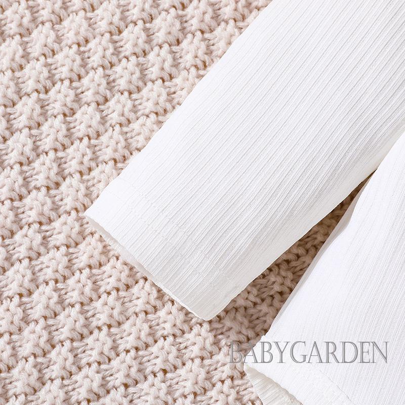 Set 3 Áo Liền Quần Tay Dài Cổ Tròn Màu Trắng Đen Dành Cho Bé Trai 0-18 Tháng Tuổi