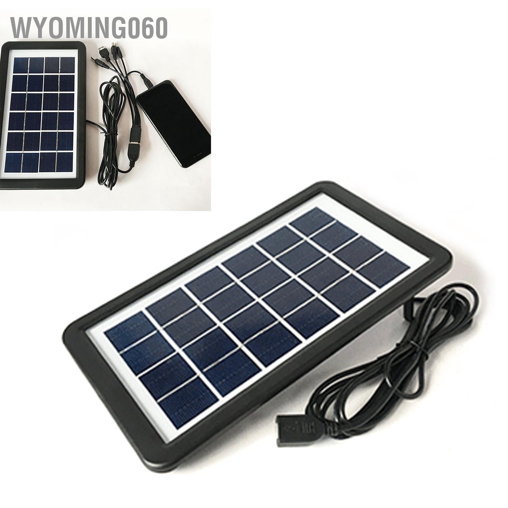 Wyoming060 Bảng điều khiển năng lượng mặt trời 3 8W 6V di động đa tinh thể an toàn hiệu quả cao cho điện thoại