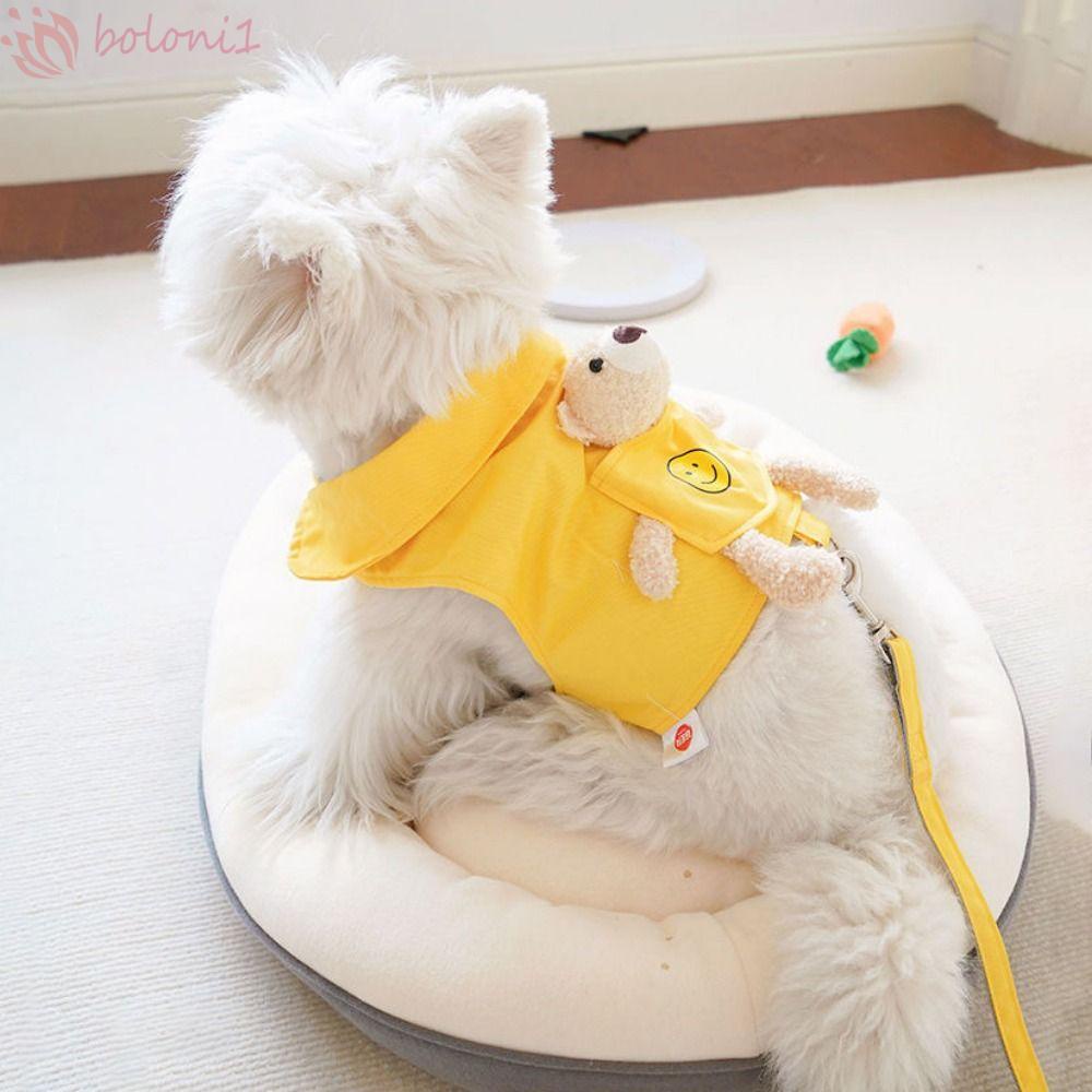 [COD] Dây Dắt Thú Cưng Đi Dạo Bằng Vải Canvas Thoáng Khí Chống Thất Lạc Hình Thỏ / Gấu