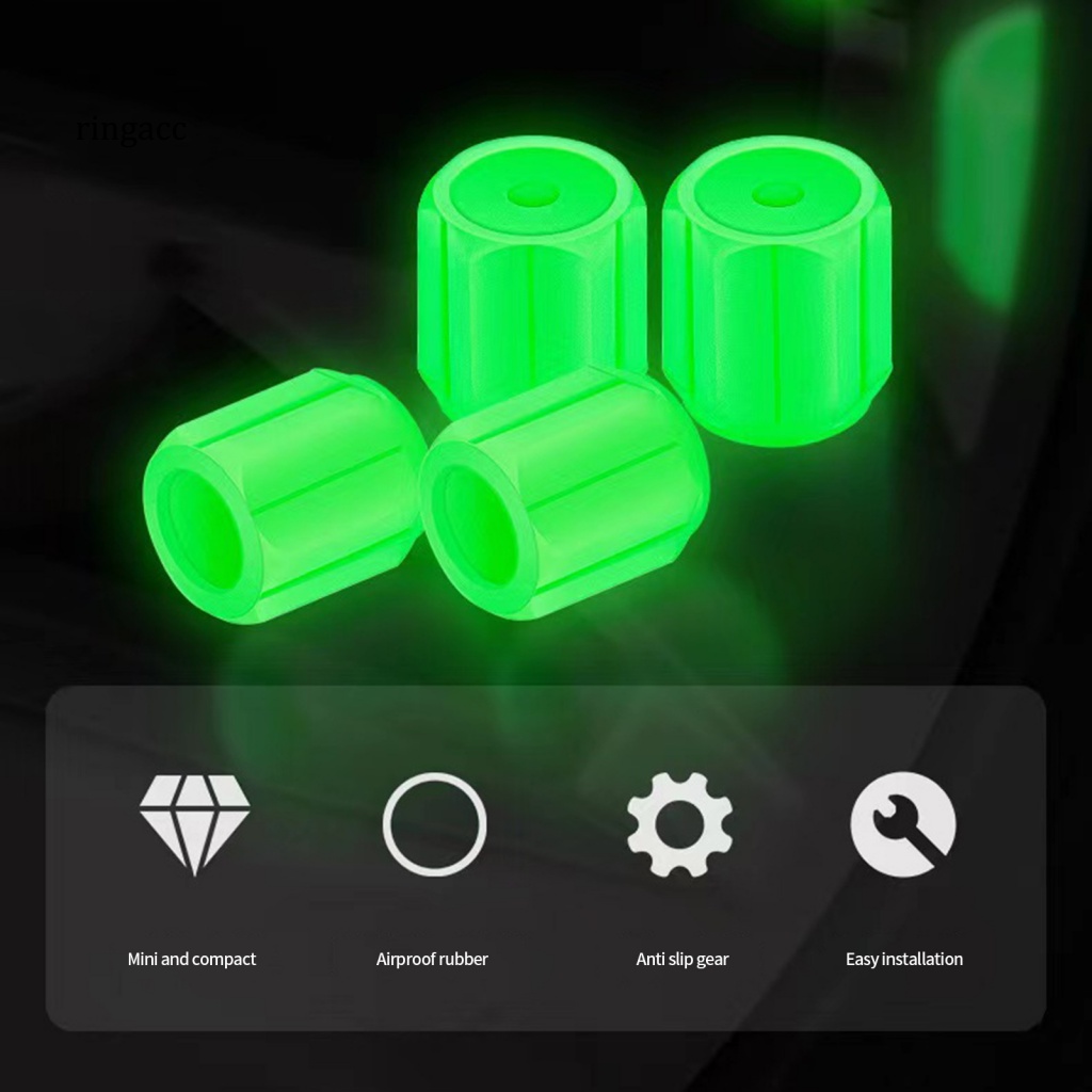 Bộ 12 Vỏ Bọc Van Bánh Xe Dạ Quang Chống Bụi Trang Trí Cho Xe Hơi