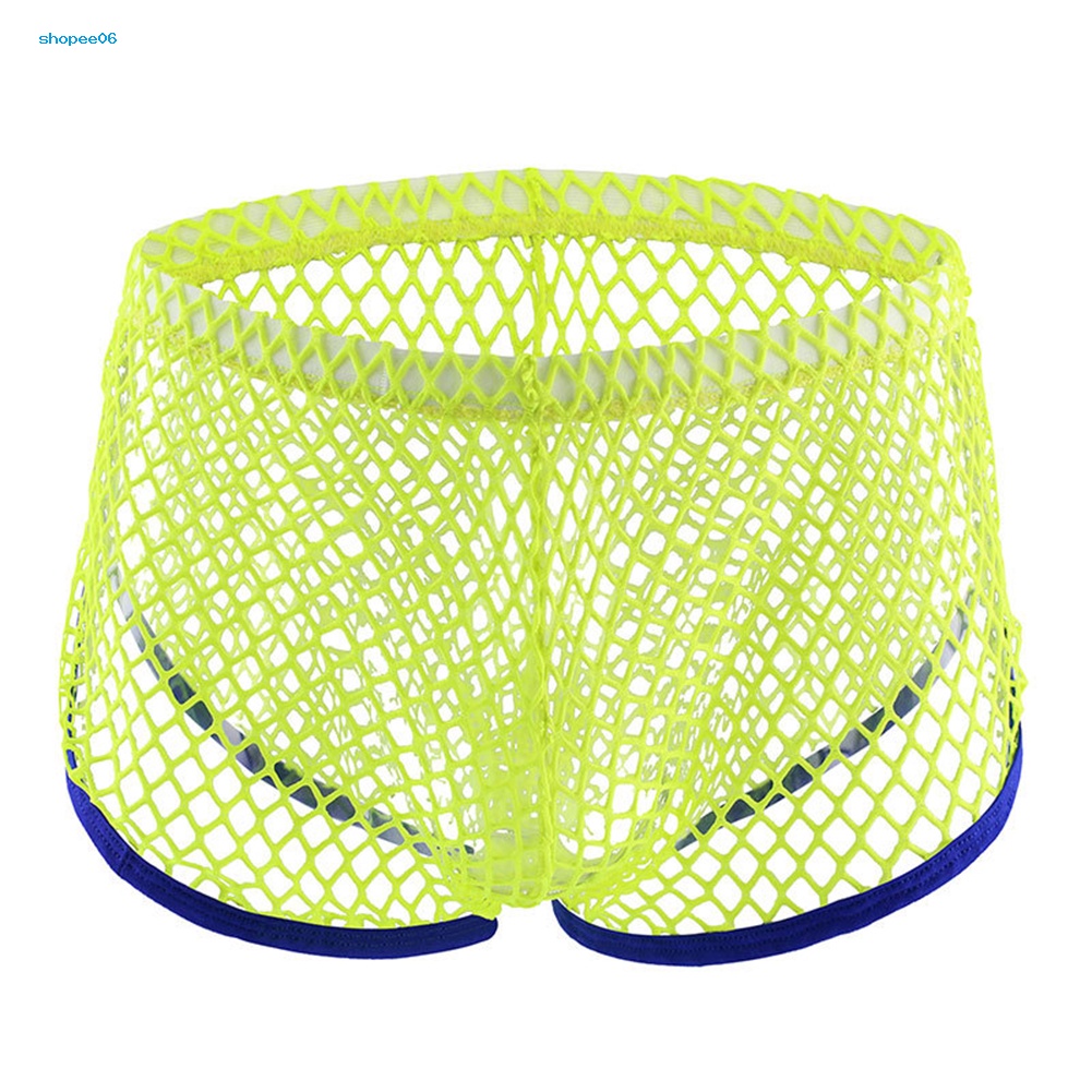 Quần Lót Boxer Lưng Thấp Phối Lưới Thoáng Khí Thời Trang Quyến Rũ Cho Nam