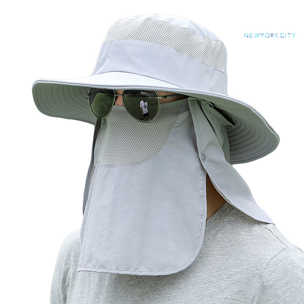 Mũ Câu Cá Có Vành Che Mặt Vành Che Cổ Chống Tia UV Có Thể Tháo Rời Kèm Dây Đeo Tùy Chỉnh Tiện Dụng