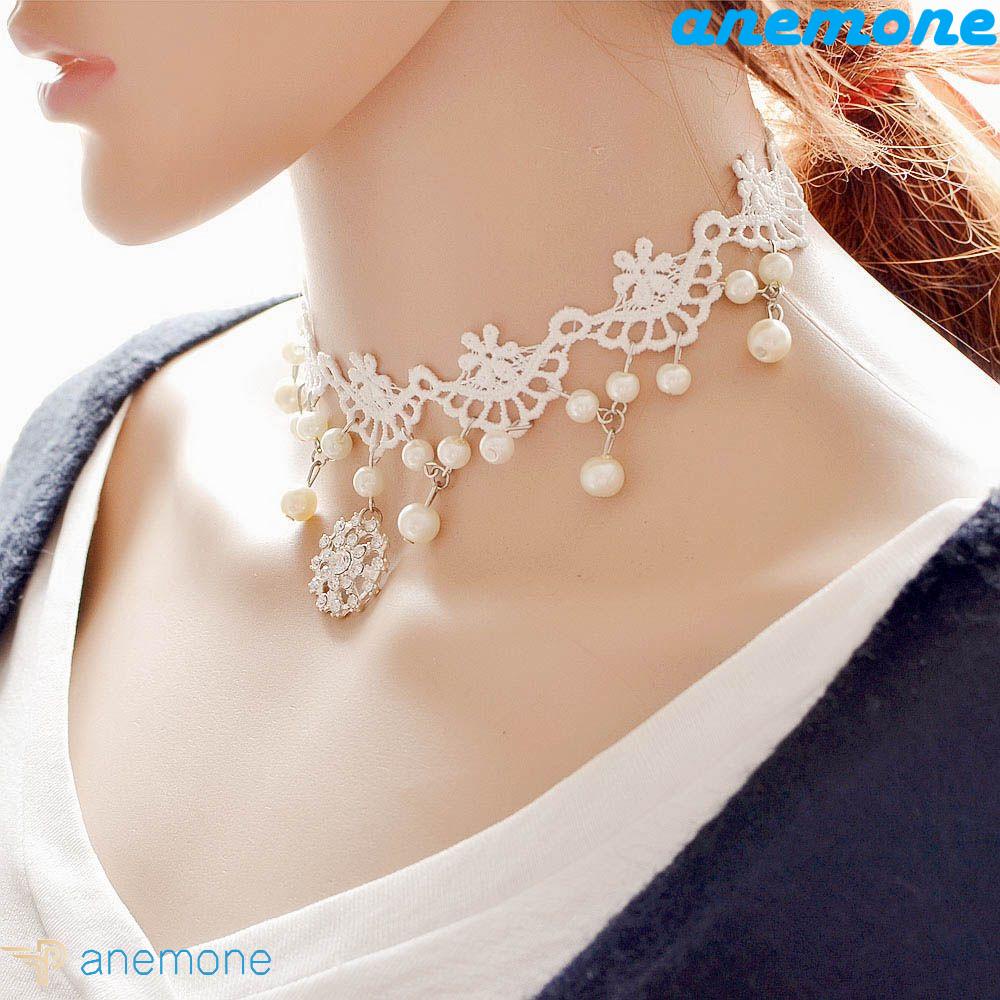 ANEMONE Vòng Cổ Choker Ren Nhiều Lớp Phong Cách Steampunk Thời Trang Cho Nữ