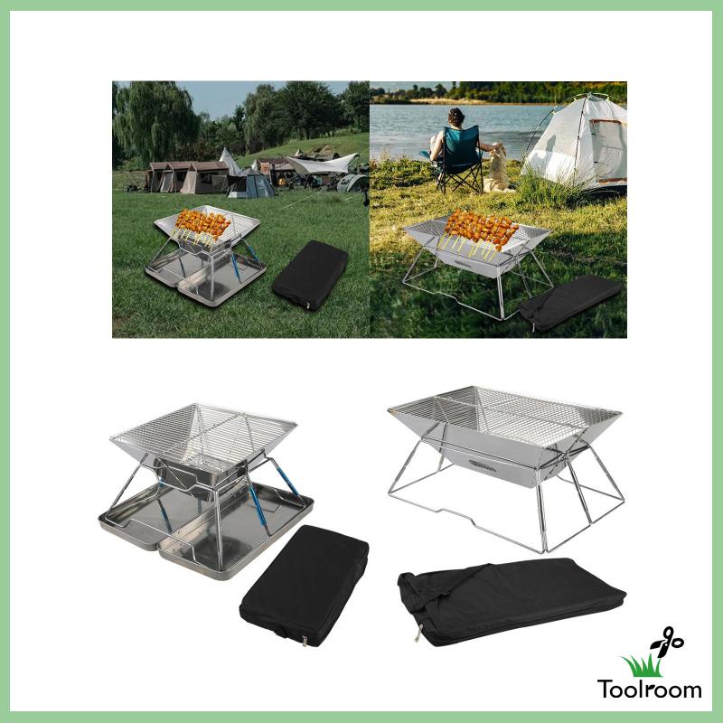 Vỉ Nướng Bbq Bằng Thép Không Gỉ Có Thể Gấp Gọn Tiện Dụng Cho Gia Đình / Đi Biển / Cắm Trại
