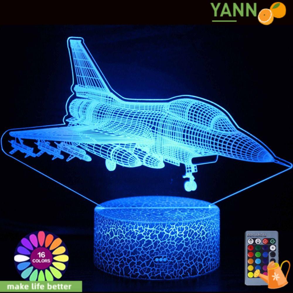 YANN1 Máy Bay Chiến Đấu Có Đèn Led 3D Điều Khiển Từ Xa Bằng Pin Sạc USB Độc Đáo Cho Trẻ Em