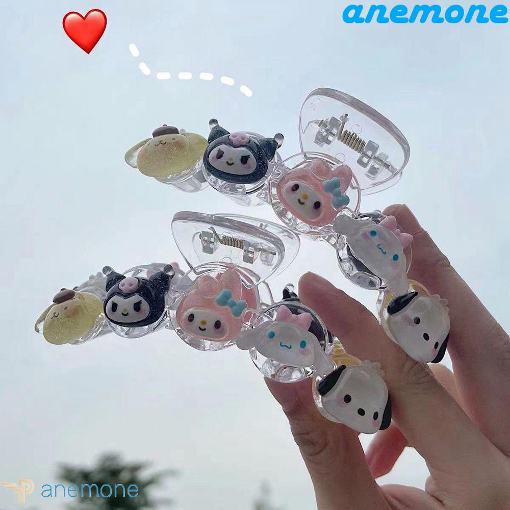 ANEMONE Kẹp Tóc Hình Cá Mập Trong Suốt Cỡ Lớn Thiết Kế Đơn Giản Cho Nữ