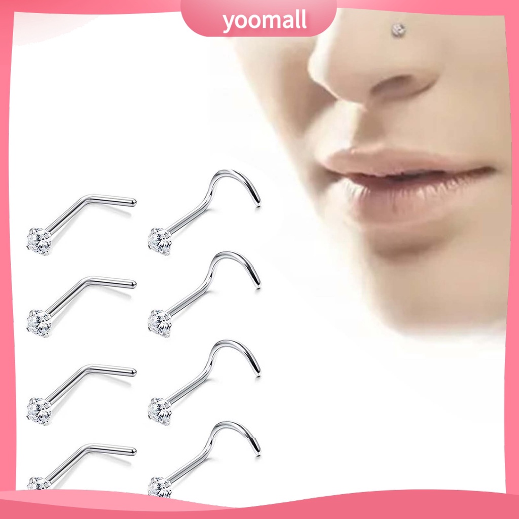 1 Khuyên Mũi Thép Titan Đính Đá Zircon Tinh Xảo Cho Các Bữa Tiệc