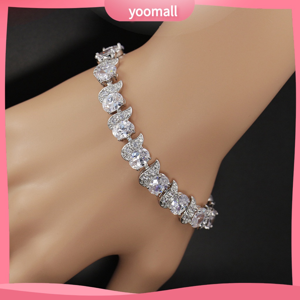 Vòng Đeo Tay Đính Đá Xanh Dương Duyên Dáng Thời Trang Cho Nữ