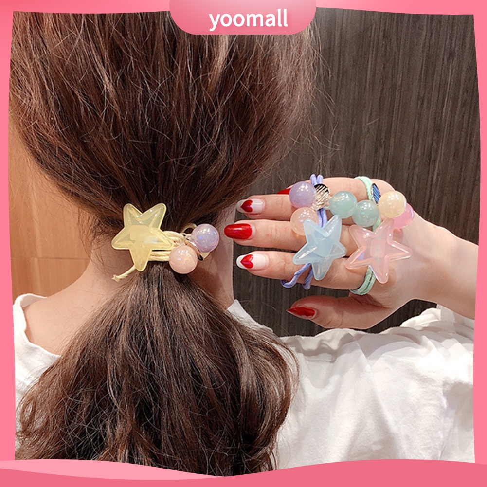 Dây Cột Tóc Co Giãn Hình Ngôi Sao Màu Kẹo Thời Trang Cho Nữ