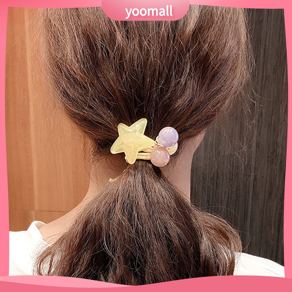 Dây Cột Tóc Co Giãn Hình Ngôi Sao Màu Kẹo Thời Trang Cho Nữ