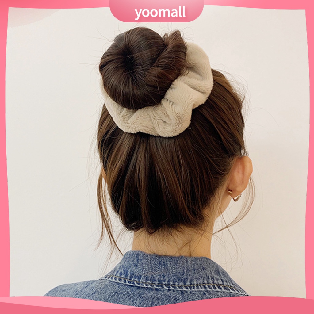 Dây Cột Tóc Màu Trơn Mềm Mại Giữ Ấm Mùa Đông Cho Nữ