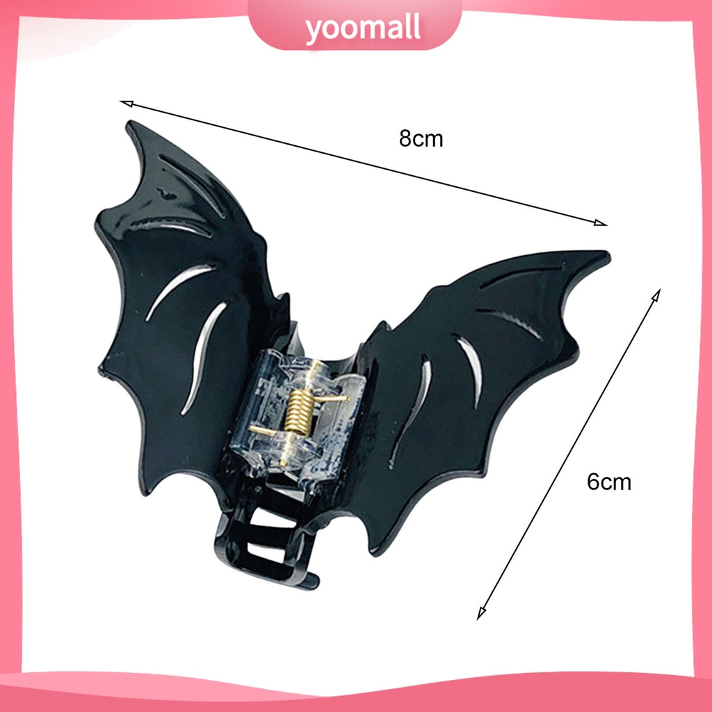Kẹp Tóc Hình Dơi Màu Trơn Chống Trượt Phong Cách Gothic
