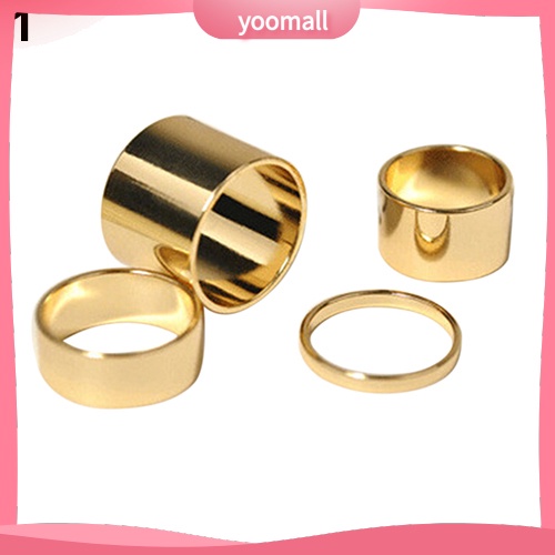 Bộ 4 Nhẫn Đeo Tay Thiết Kế Đơn Giản Cá Tính