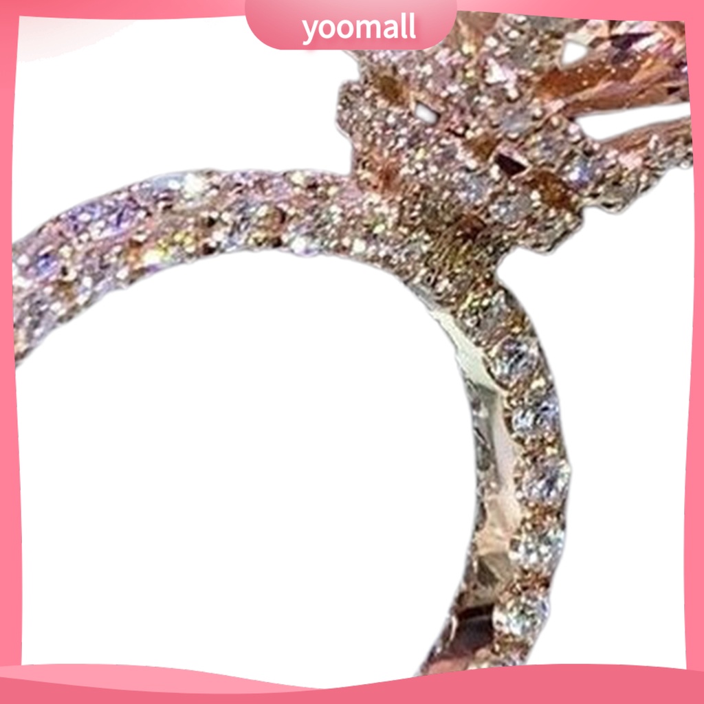 Nhẫn Cưới Mặt Vuông Đính Đá Zircon Thời Trang Dành Cho Nữ