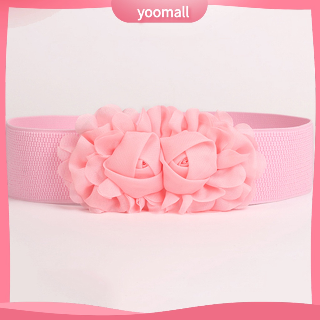 Thắt Lưng Vải Bản Rộng Co Giãn Họa Tiết Hoa Hai Lớp Cho Tiệc Tùng