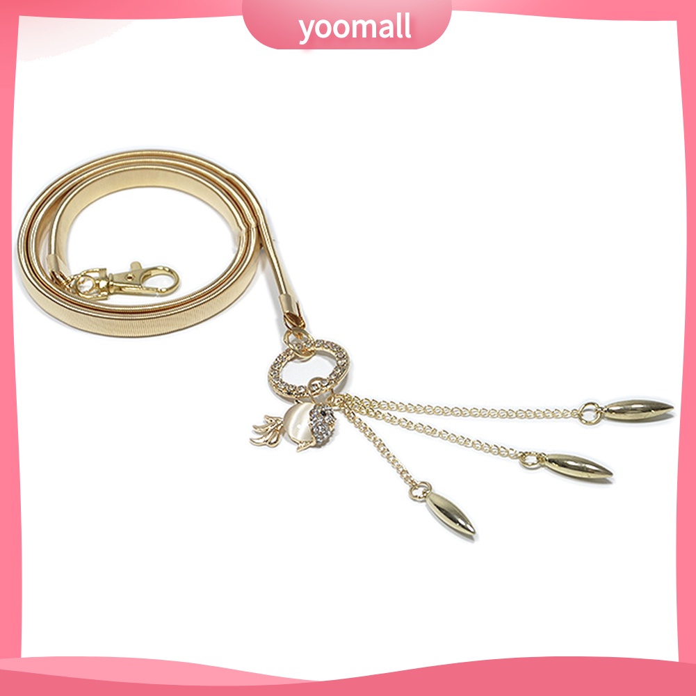 Thắt Lưng Mỏng Đính Đá Quý Nhân Tạo Hình Cá Vàng Cho Nữ