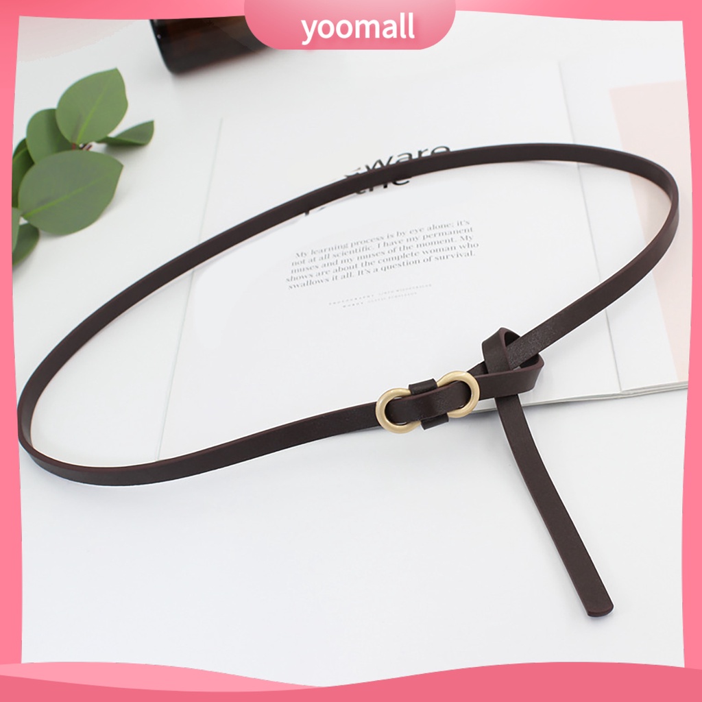 [YM] Thắt Lưng Da Giả Mỏng Nhẹ Màu Trơn Đơn Giản Thanh Lịch Cá Tính Cho Nữ Mặc Hàng Ngày