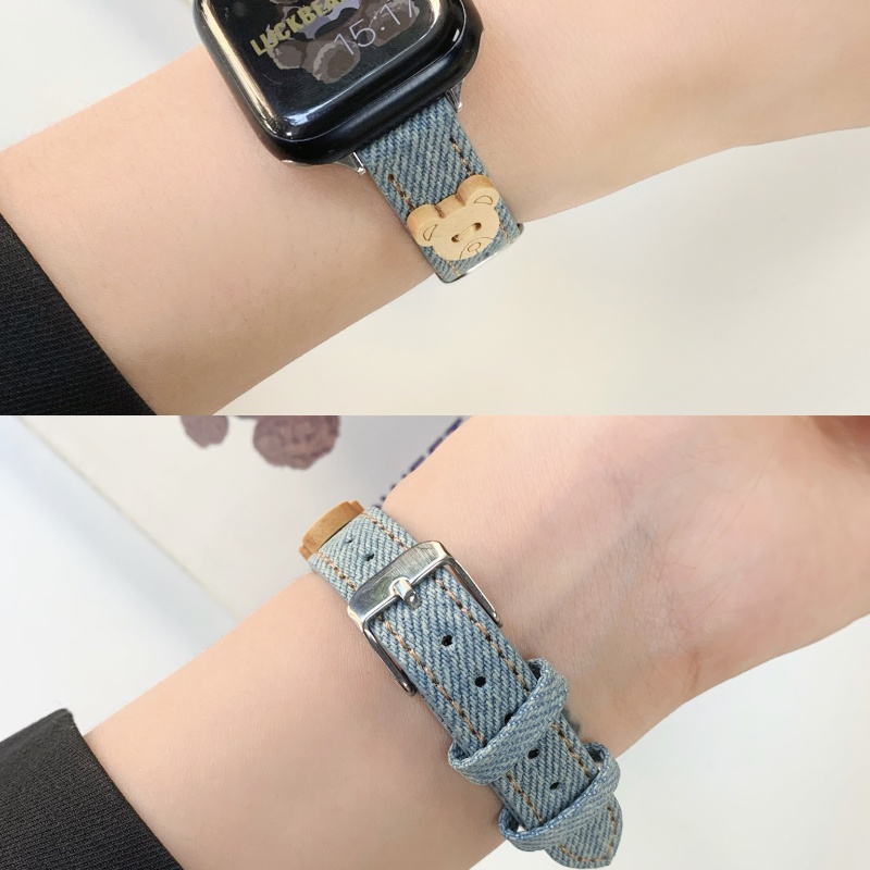 Dây Đeo Denim Thay Thế Dành Cho Đồng Hồ Thông Minh Apple watch 8 7 6 5 4 se 3 iWatch 49mm 45mm 44mm 42mm 41mm 40mm 38mm