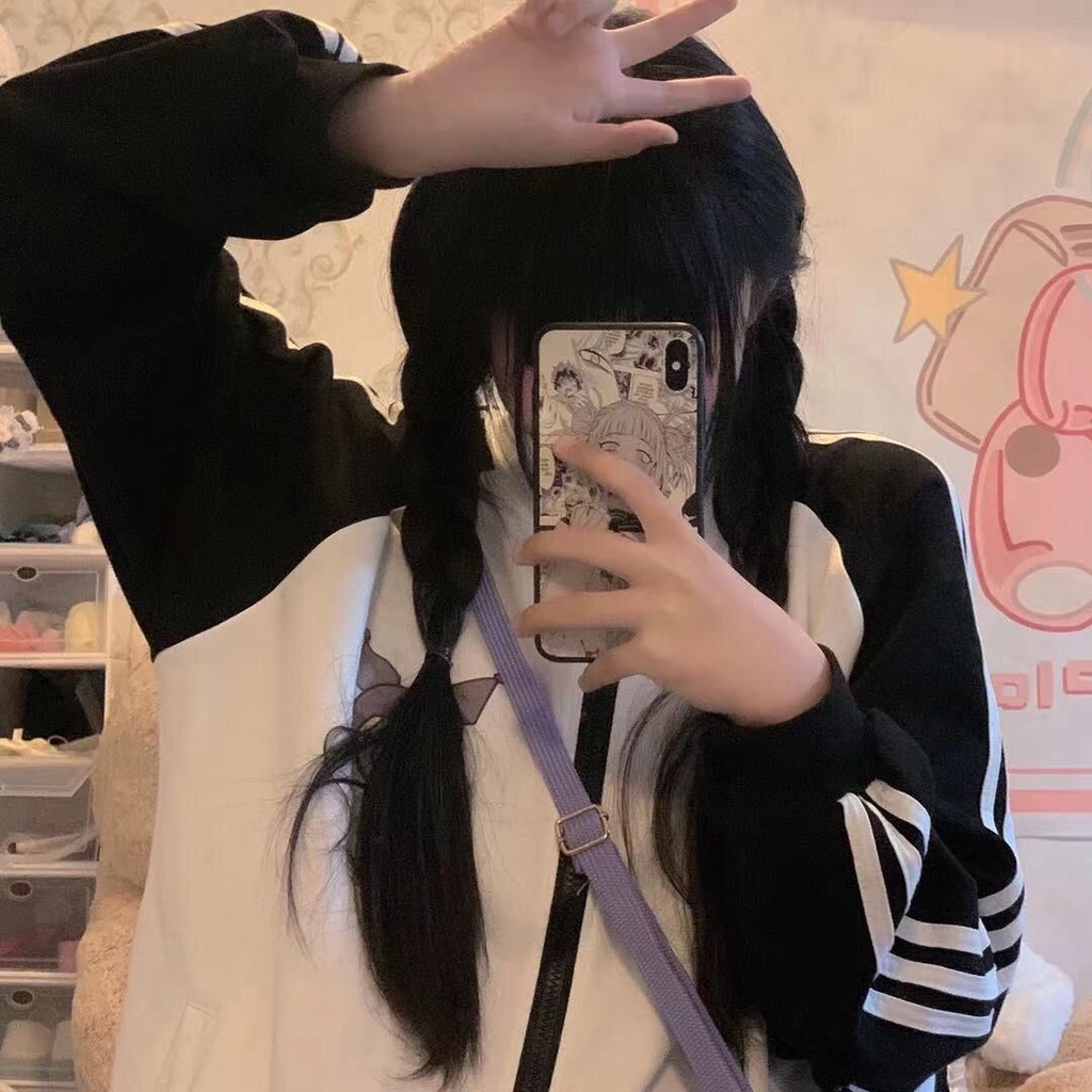 Áo Khoác Bóng Chày Phối Khóa Kéo Kiểu Nhật Bản Dễ Thương Thời Trang Xuân Thu Cho Nữ